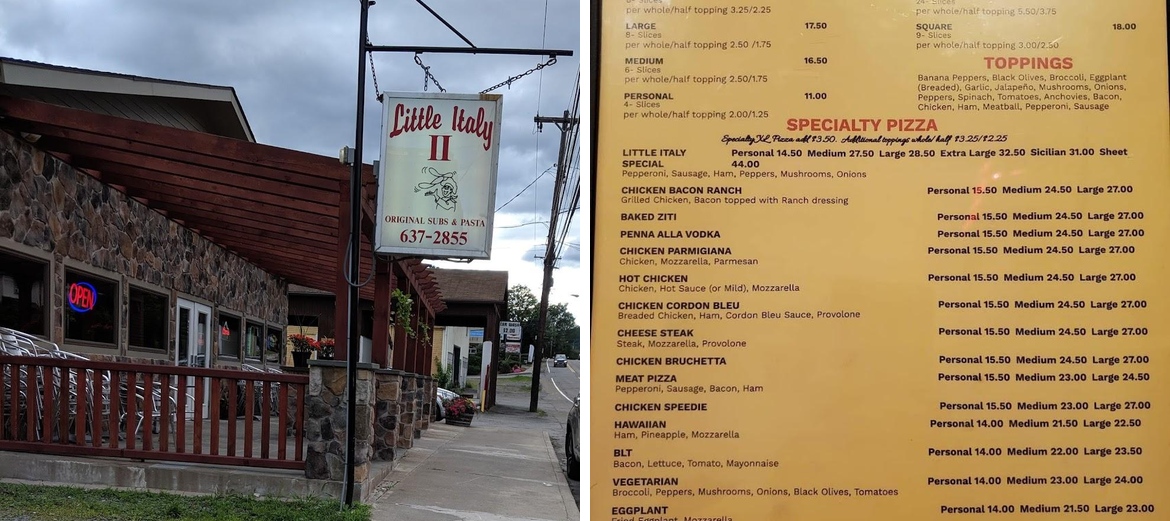 Little Italy II Menu