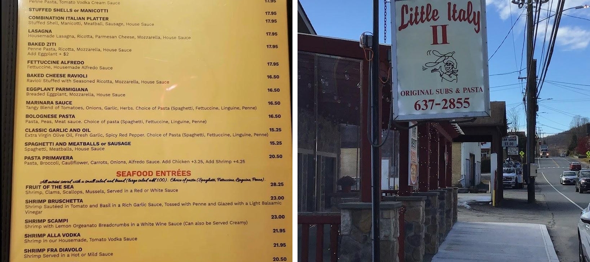 Little Italy II Menu